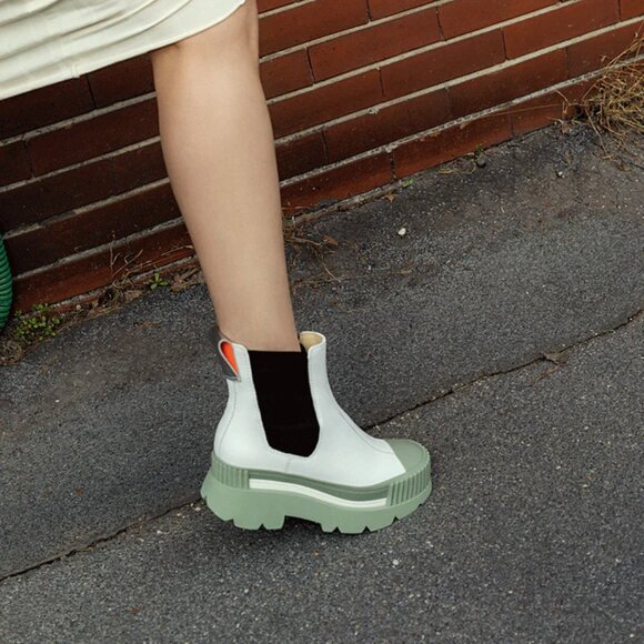 NEW 4CCCCEES Suede Esker Chelsea Boots white multi for women 1368tn - Picture 12 of 12